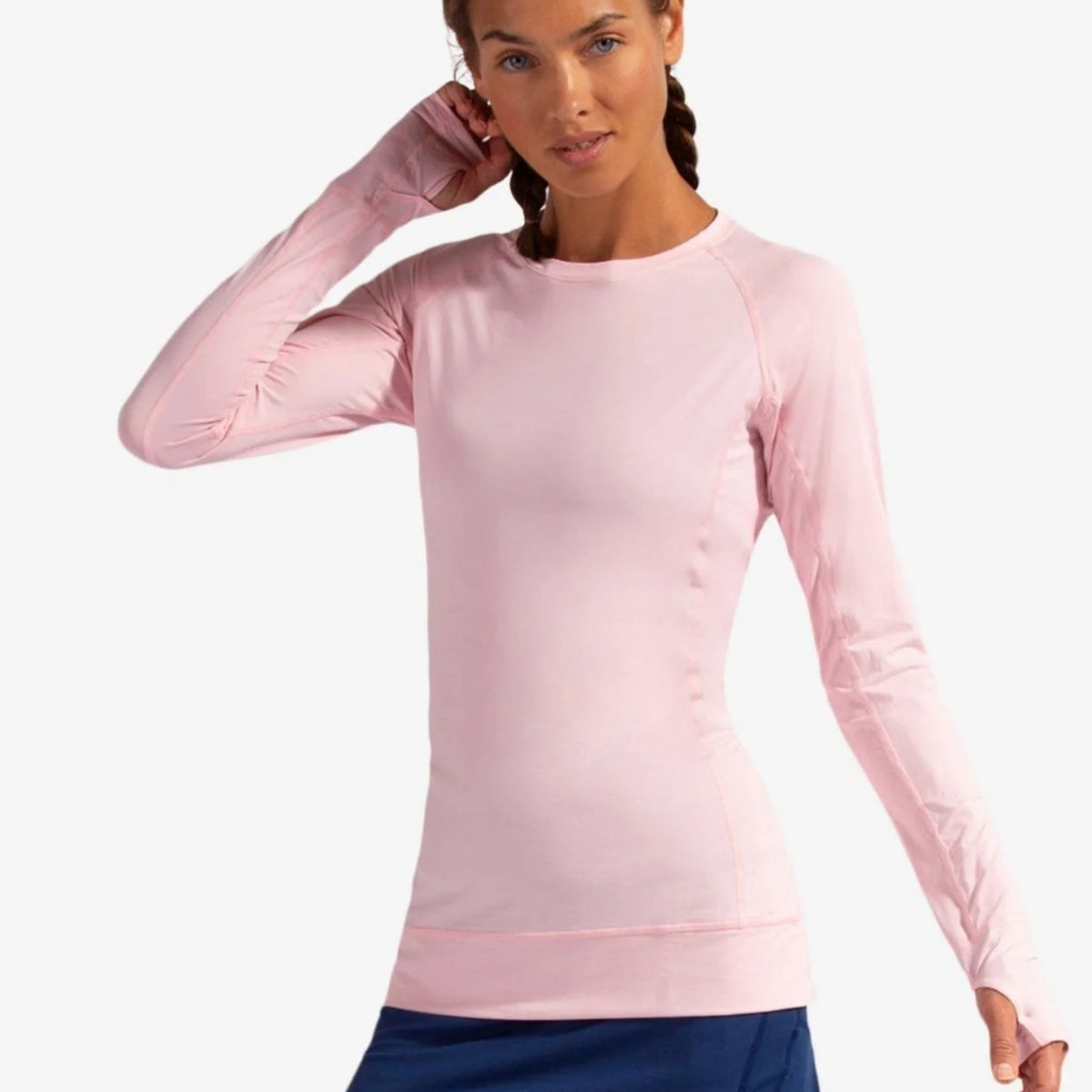 BloqUV Women's UPF 50+ True Fit Short Ruched Long Sleeve Top