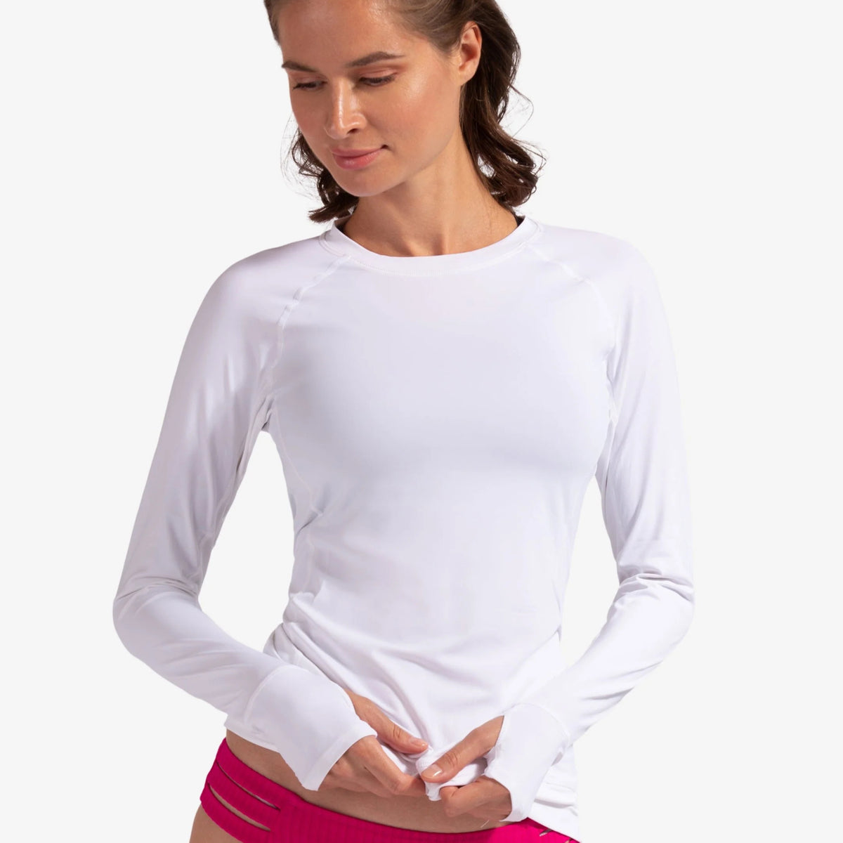 BloqUV Women's UPF 50+ True Fit Short Ruched Long Sleeve Top